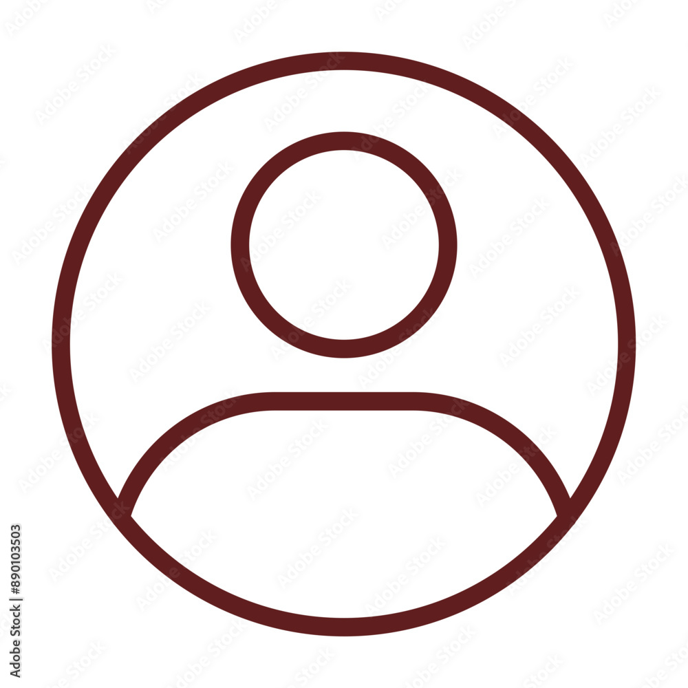 User Vector Line Maroon Icon Design User Vector Line Maroon Icon Design