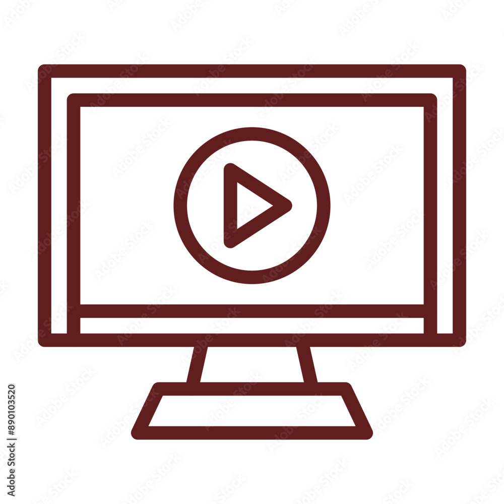 Playbutton Vector Line Maroon Icon Design Playbutton Vector Line Maroon Icon Design