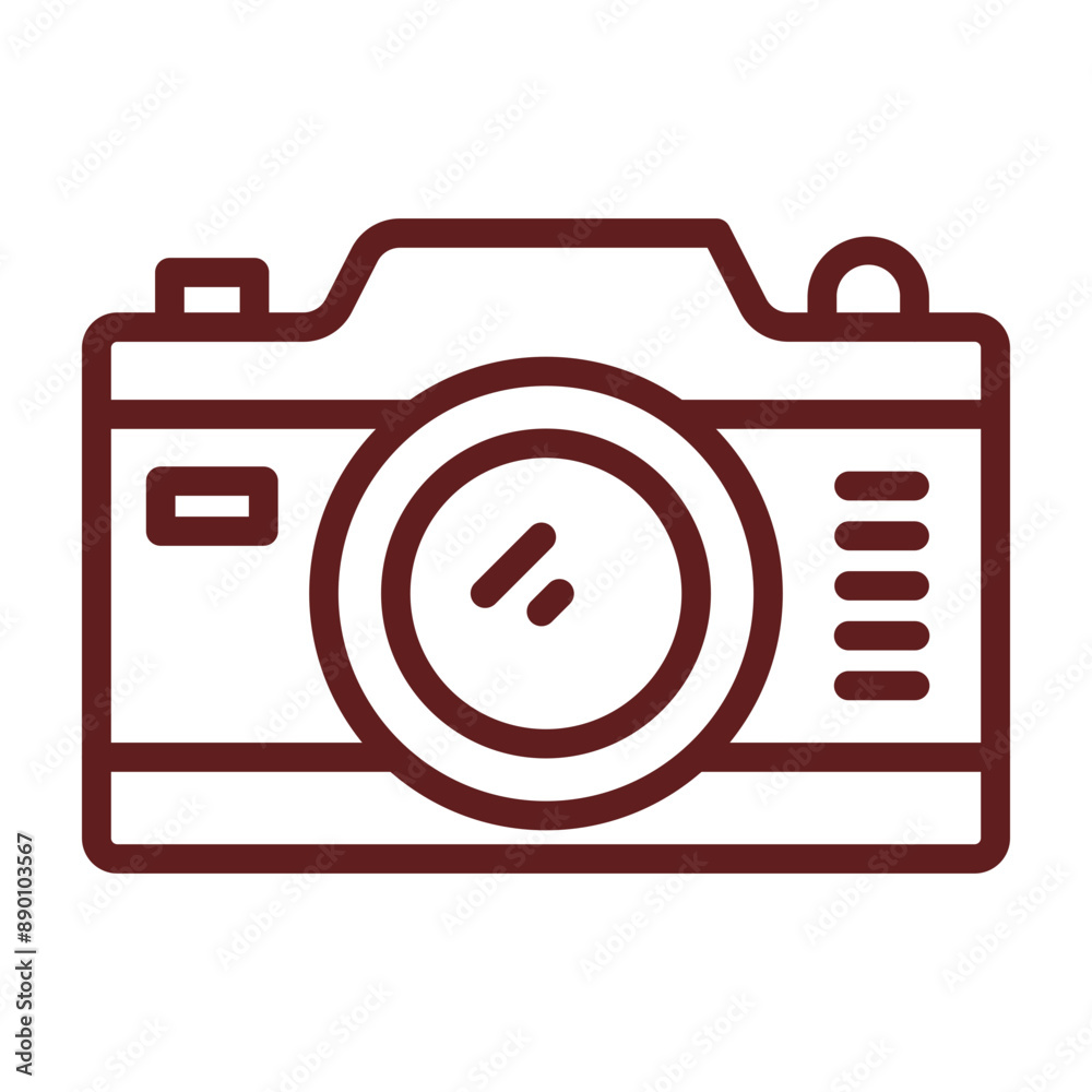Camera Vector Line Maroon Icon Design Camera Vector Line Maroon Icon Design