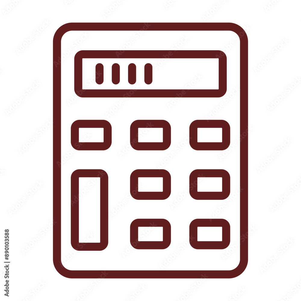 Calculator Vector Line Maroon Icon Design Calculator Vector Line Maroon Icon Design