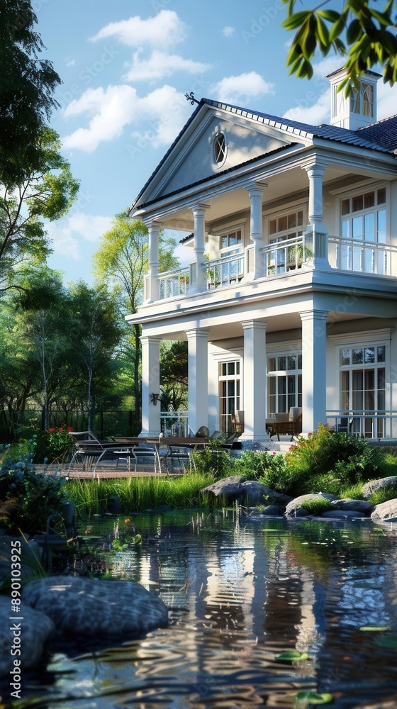 Fototapeta premium Cozy Retirement Home. Ideal for 8 individuals seeking comfort and community.