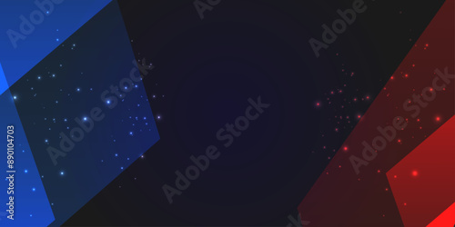 Vector abstract futuristic background. Rivalry concept. Dark backdrop with geometry elements. 