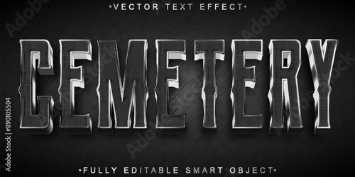 Dark Silver Cemetery Vector Fully Editable Smart Object Text Effect