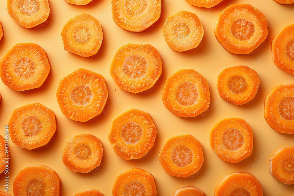 Carrot Slices Pattern in Morning Light