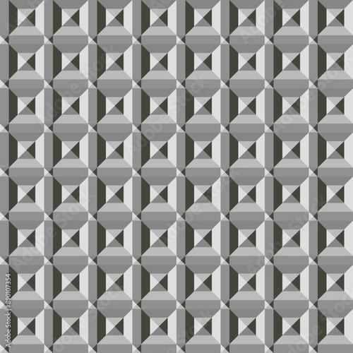 Coffered ceiling style vector seamless pattern background squared