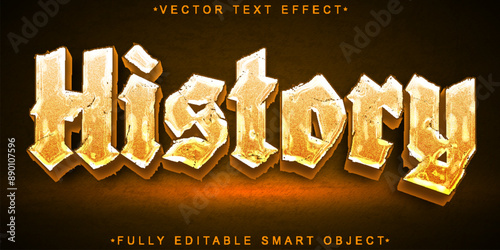 Orange Shiny Worn History Vector Fully Editable Smart Object Text Effect