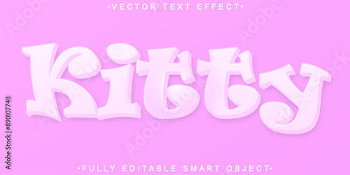 Soft Kitty Vector Fully Editable Smart Object Text Effect