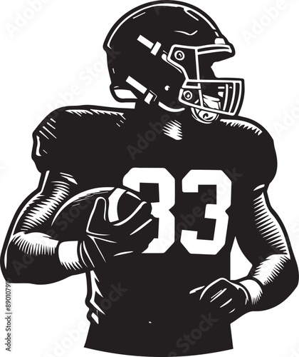 Vector illustration of an American football player