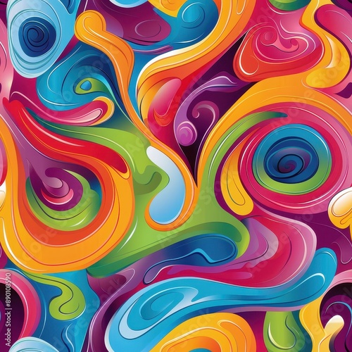 Seamless swirl pattern psychedelic art