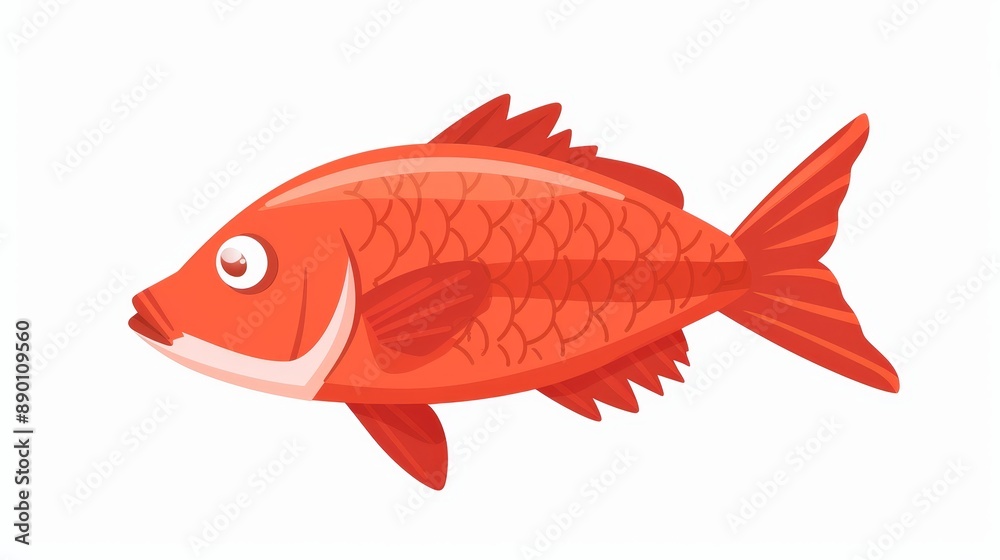 Fototapeta premium Red fish protein icon. Vector isometric of red fish protein symbol isolated on white 