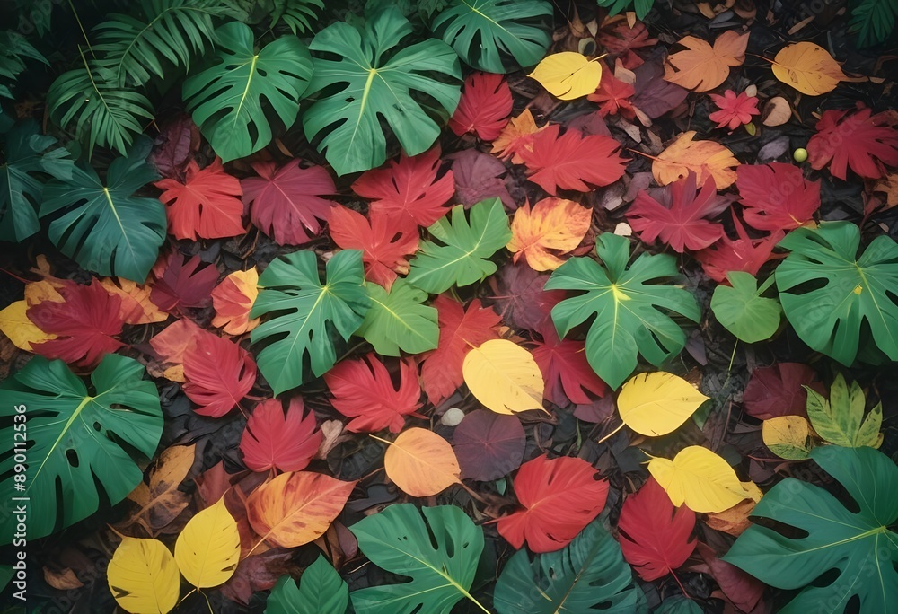 fallen tropical leaves fallen tropical leaves