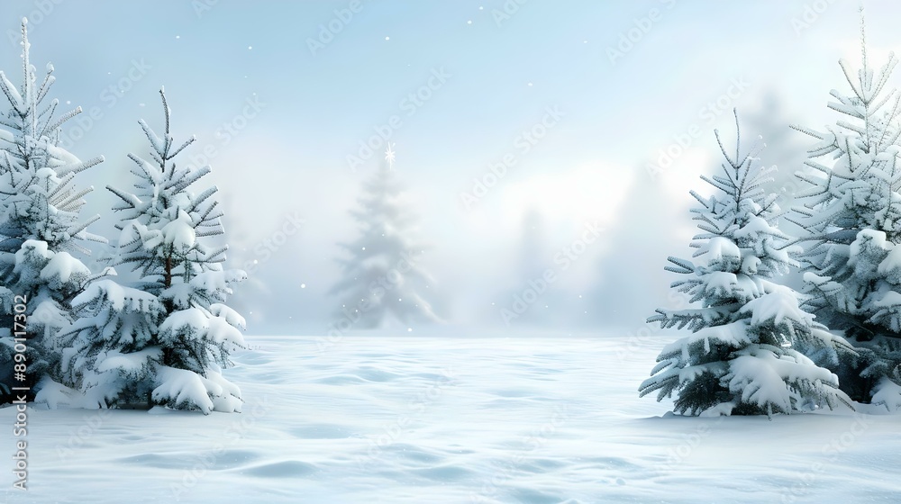 Beautiful winter landscape with snow-covered trees Beautiful winter landscape with snow-covered trees