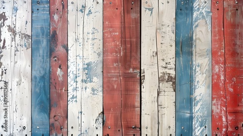 Rustic red, white, and blue wood background