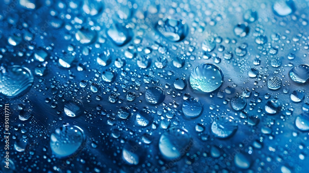Closeup of abstract blue water droplets texture Closeup of abstract blue water droplets texture