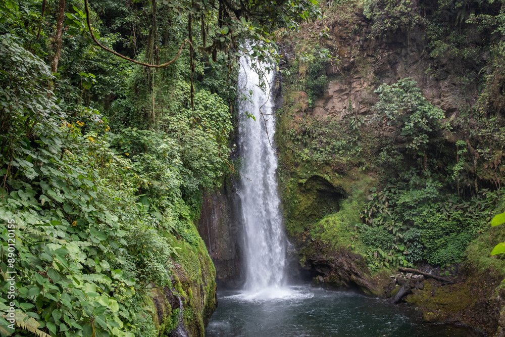Nature’s Serenity. Costa Rican Reserve’s Tranquil Waterfall Nature’s Serenity. Costa Rican Reserve’s Tranquil Waterfall