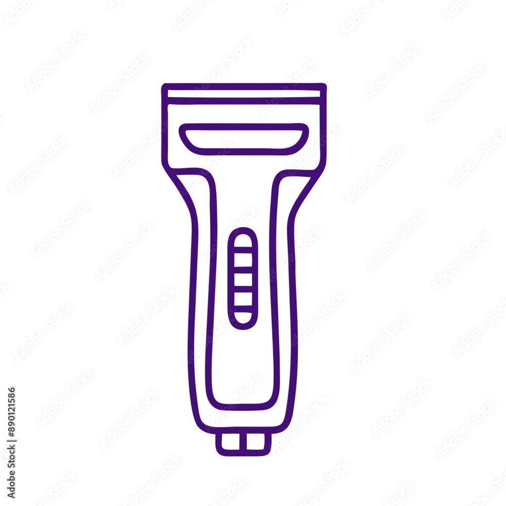 beard trimmer Outline Icon with Drop Symbol, Minimalist Purple Vector Design beard trimmer Outline Icon with Drop Symbol, Minimalist Purple Vector Design