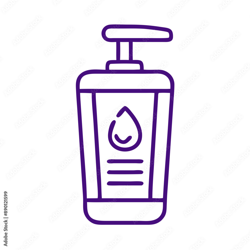 conditioner Outline Icon with Drop Symbol, Minimalist Purple Vector Design conditioner Outline Icon with Drop Symbol, Minimalist Purple Vector Design