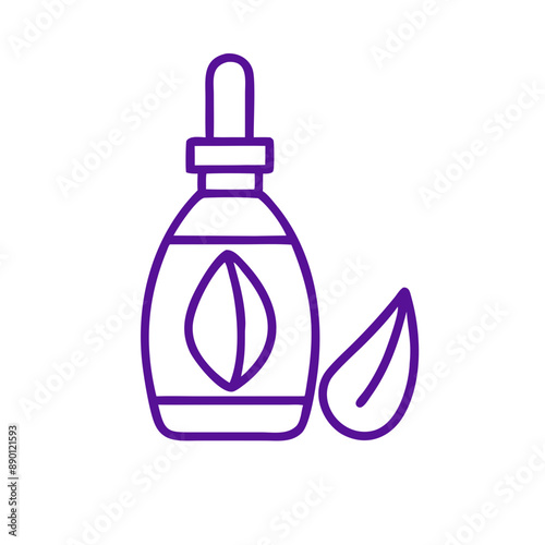 cuticle oil Outline  Icon with Drop Symbol, Minimalist Purple Vector Design