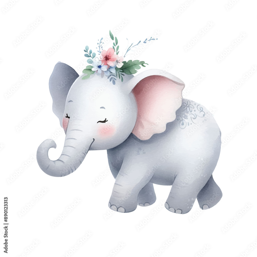 cute elephant watercolor isolated background cute elephant watercolor isolated background
