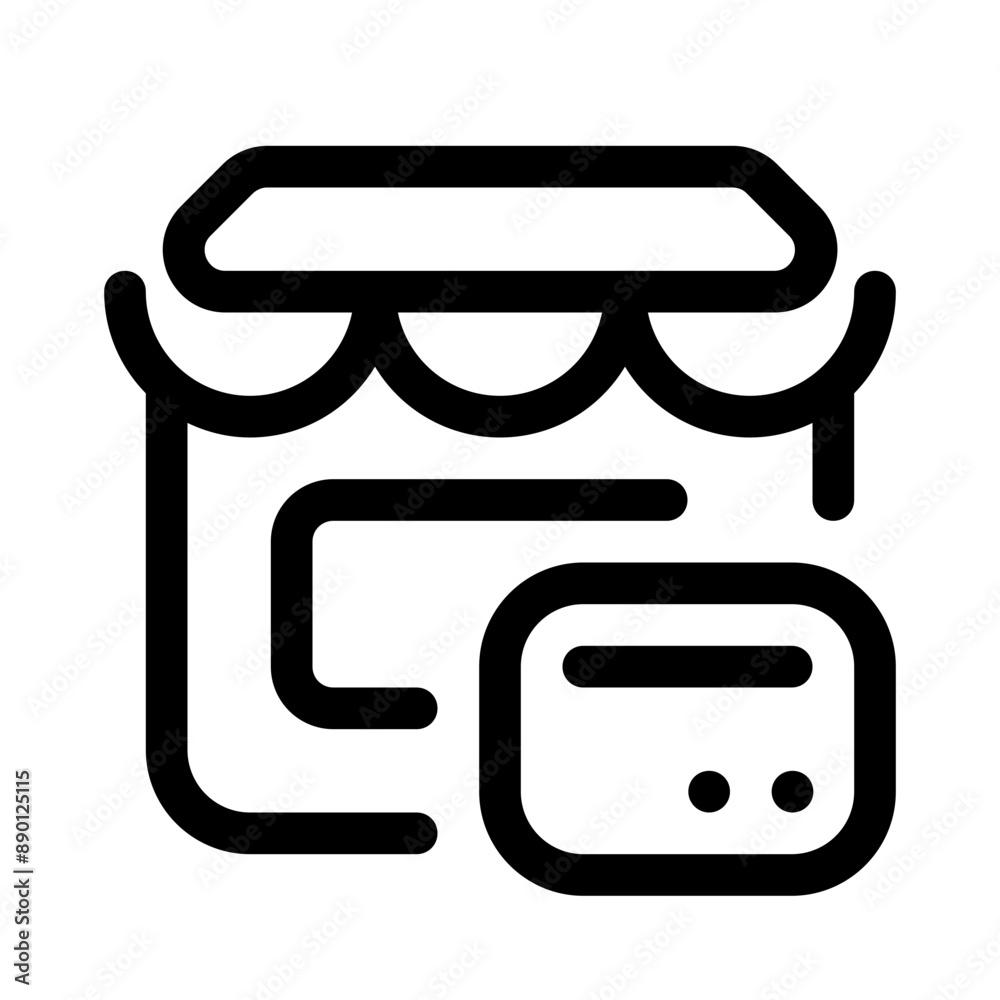 shop-card icon with line style, perfect for user interface projects shop-card icon with line style, perfect for user interface projects