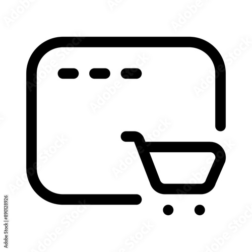 browser-shop cart icon with line style, perfect for user interface projects photo