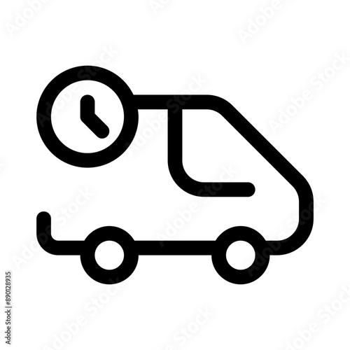 deliver time icon with line style, perfect for user interface projects photo