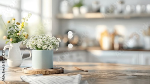 Wallpaper Mural A blue marble podium in a rustic farmhouse kitchen. Torontodigital.ca