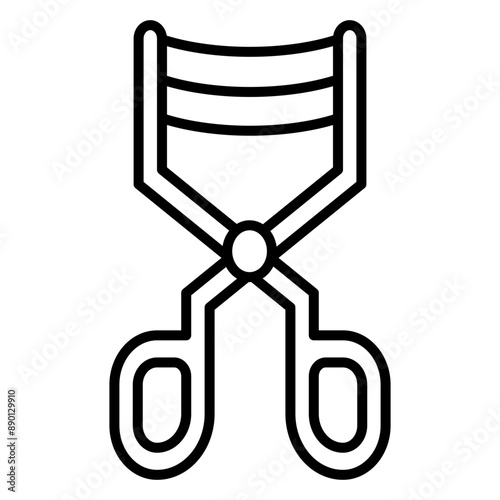 Illustration of Eyelash Curler Line Icon