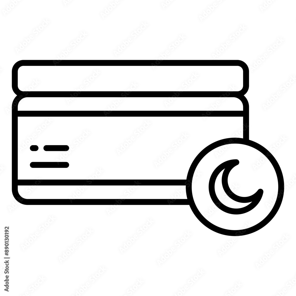Illustration of Night Cream Line Icon Illustration of Night Cream Line Icon