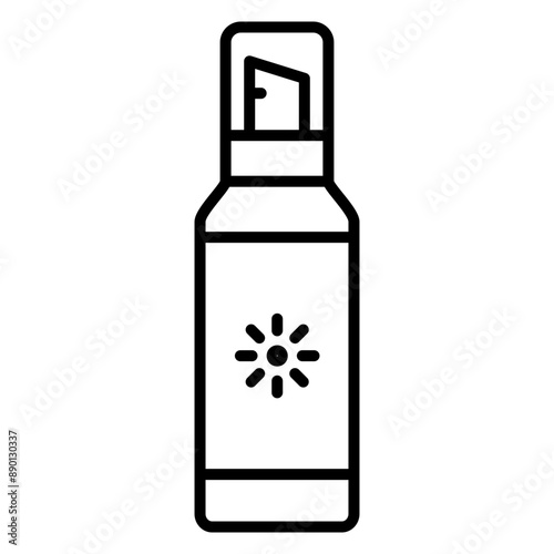 Illustration of Sunscreen Spray Line Icon