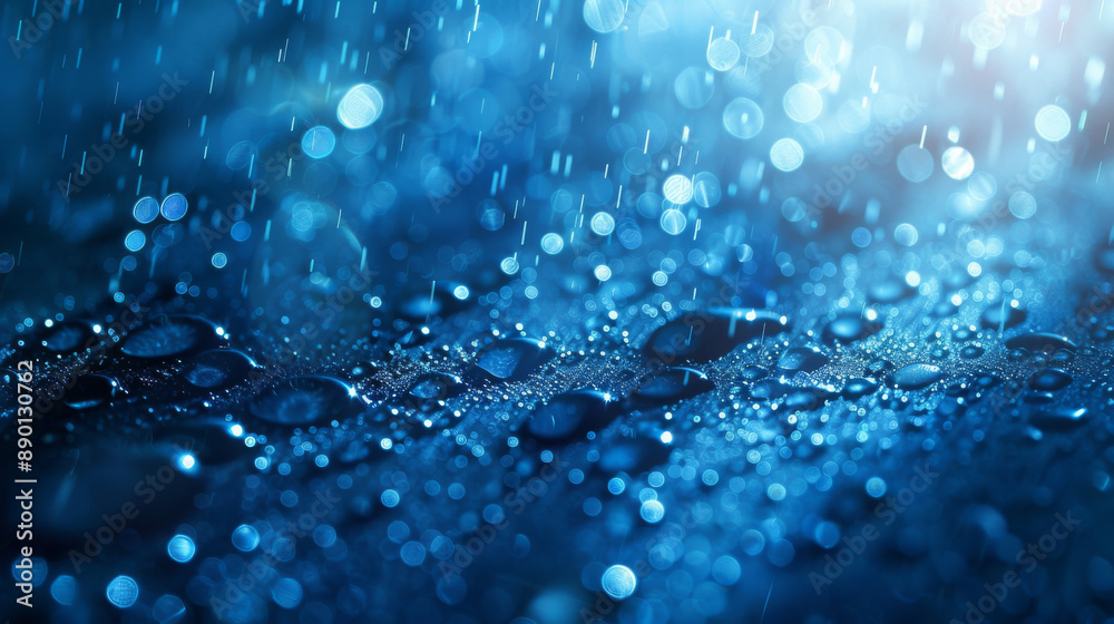 water drops on blue background