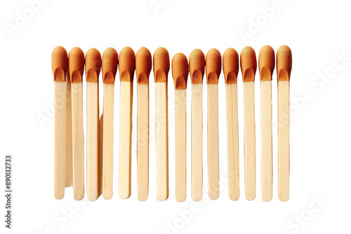 A Row of Matches, Ready to Ignite a Moment on a Clear PNG or White Background.