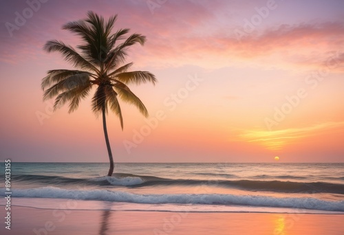 tranquil beach scene soft sunrise light calm ocean waves, serene, gentle, peaceful, water, horizon, sky, reflection, nature, beauty, coast, idyllic, morning