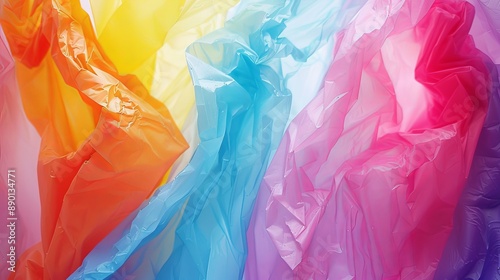 Colorful plastic bags, highlighting their impact as carry bags contributing to global pollution.