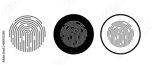 Fingerprint icon. Fingerprint icons set. Biometric data. Fingerprint scanning icon.  Security logo. Vector illustration