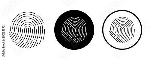 Fingerprint icon. Fingerprint icons set. Biometric data. Fingerprint scanning icon.  Security logo. Vector illustration