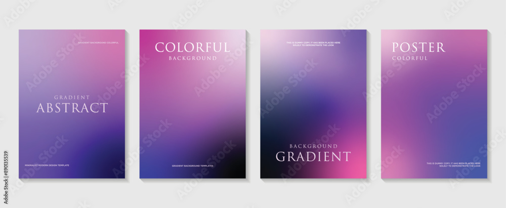 Pink purple blue gradient flyer background abstract colorful vector design template set Pink purple blue gradient flyer background abstract colorful vector design template set