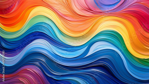 Delicate colorful rainbow LGBT wallpaper with wavy texture, beautiful 4K desktop wallpaper