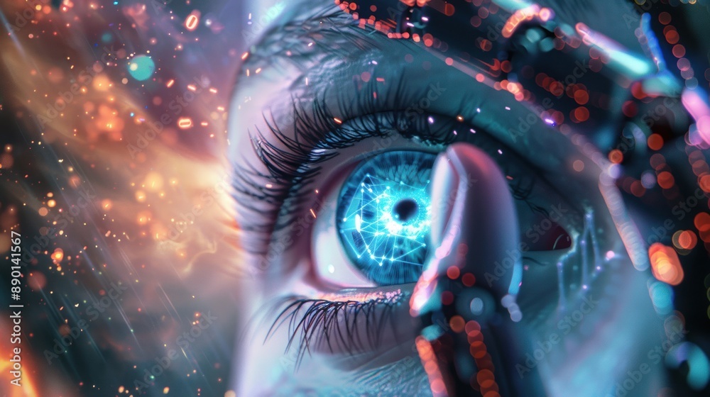 Digital Eye: A Close-up of a Cybernetic Iris Digital Eye: A Close-up of a Cybernetic Iris