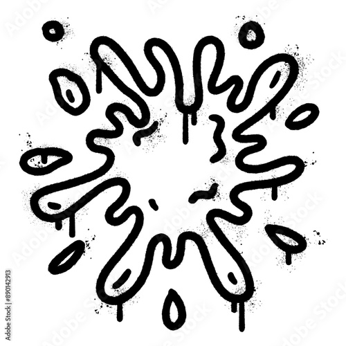 Spray Painted Graffiti Water splash icon Sprayed isolated with a white background. Vector illustration.
