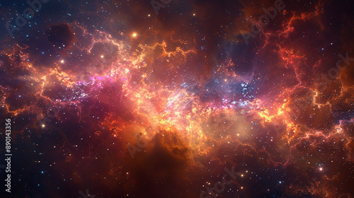 Brightly colored nebula with intricate details and a starry night sky, showcasing the wonders of astronomy