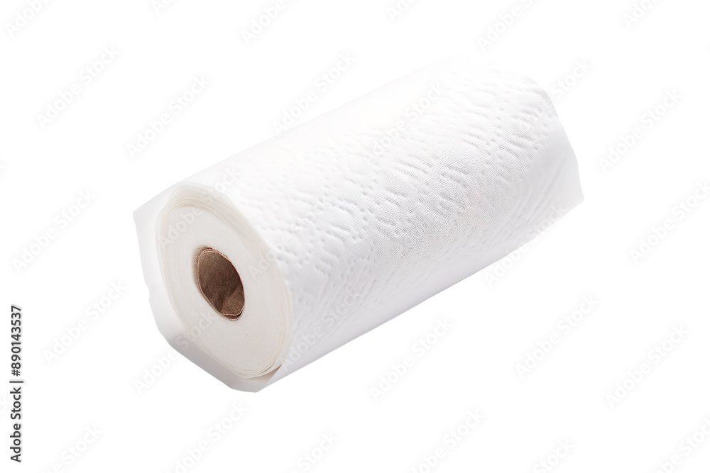 A Fresh Roll of Paper Towels Ready for Use on a Clear PNG or White Background. A Fresh Roll of Paper Towels Ready for Use on a Clear PNG or White Background.