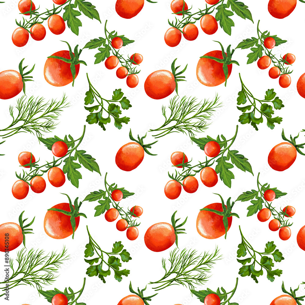 Jointless tiles with Tomatoes and Greenery Jointless tiles with Tomatoes and Greenery