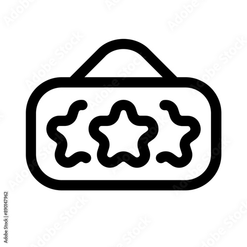 three star hotel icon with line style, perfect for user interface projects