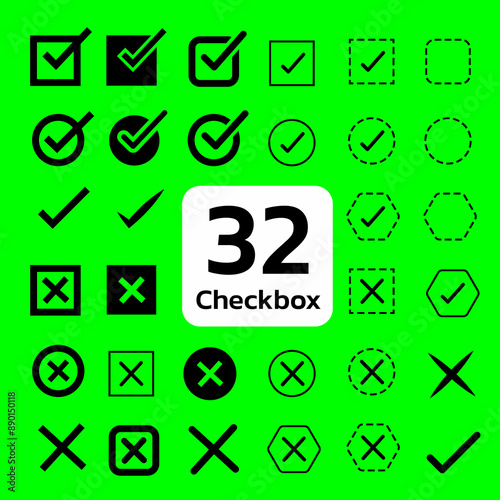 32-Checkbox-icon-set,-thin-line-vector,-editable-stroke-green-screen