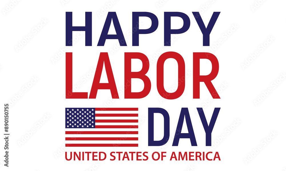 Fototapeta premium Happy Labor Day USA Text