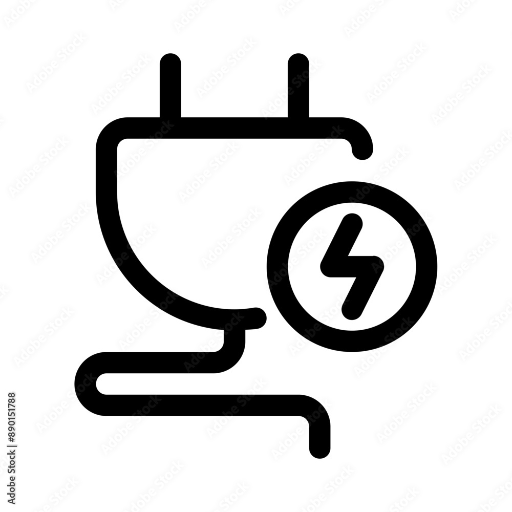 plug bolt icon with line style, perfect for user interface projects plug bolt icon with line style, perfect for user interface projects