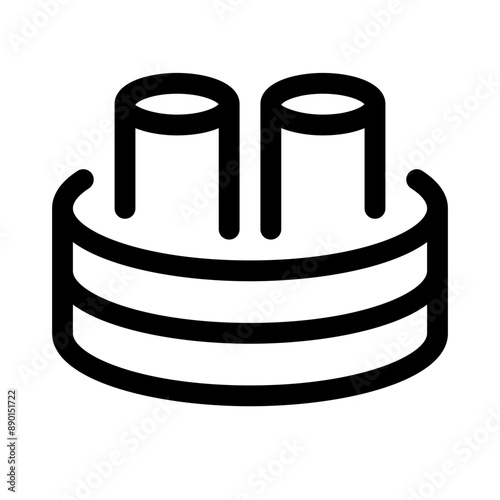 cable reel icon with line style, perfect for user interface projects