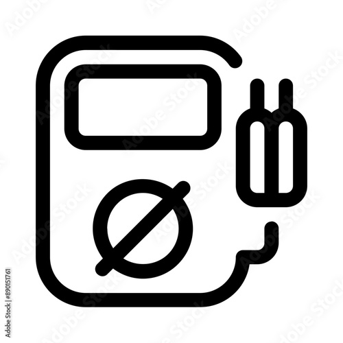 electrical meter icon with line style, perfect for user interface projects