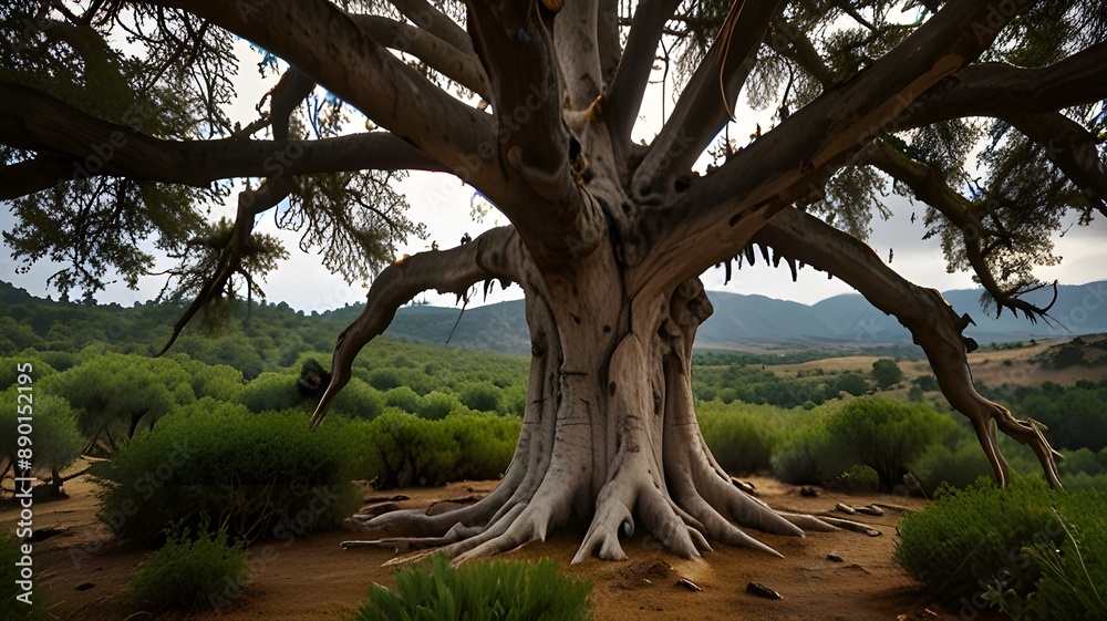 Very old, ancient coconut tree on the Golgo plateau in Ogliastra, close to Baunei Very old, ancient coconut tree on the Golgo plateau in Ogliastra, close to Baunei